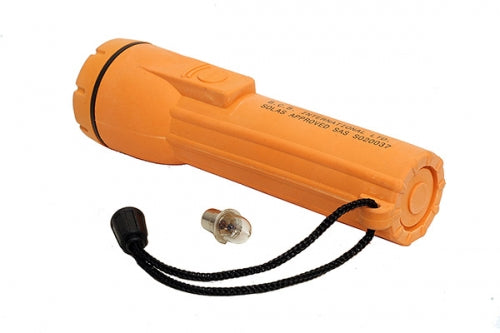 Waterproof Torch c/w Spare Bulb