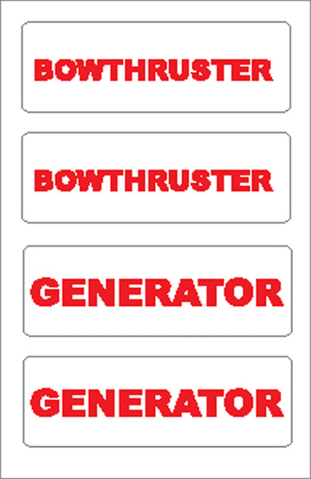 Boat Sticker - Bow Thruster/Generator (S)