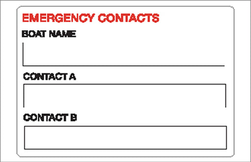 Boat Sticker - Emergency contacts (S)