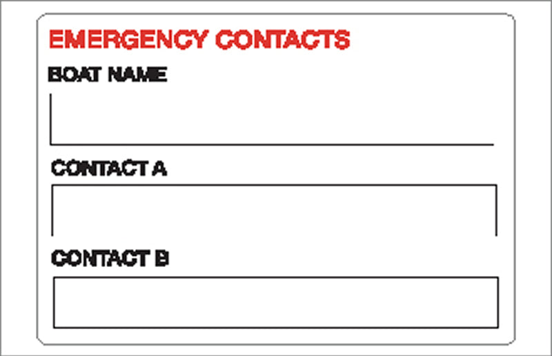 Boat Sticker - Emergency contacts (S)