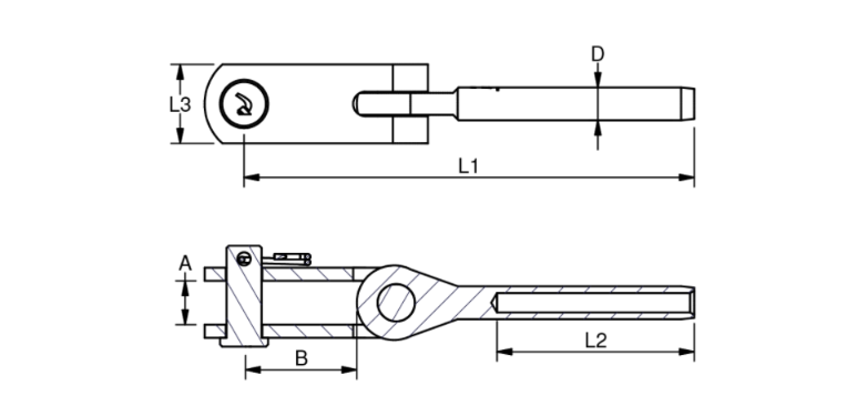 Bluewave Toggle Terminal - 5mm wire  w/ pin Ø 9.5 mm