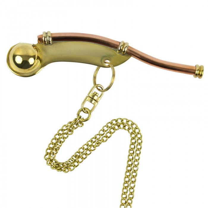 Brass/Copper Bosun s Call with Chain (Boxed)