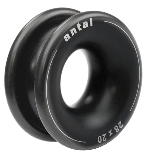 Antal  R28.20  Ring realized in hard black anodized aluminum, hole Ø 28