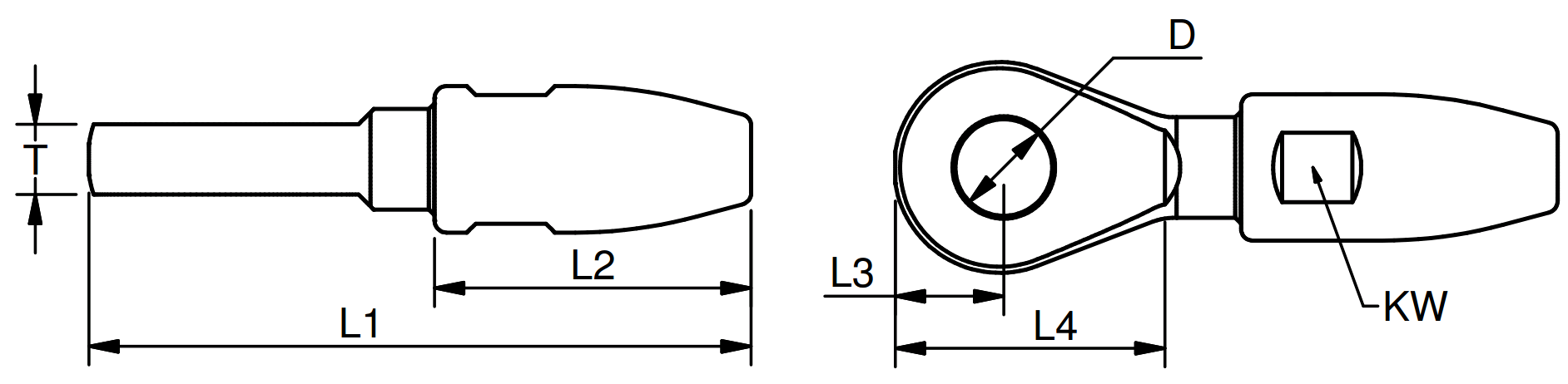 Bluewave Swageless cone eye term for 7 mm wire