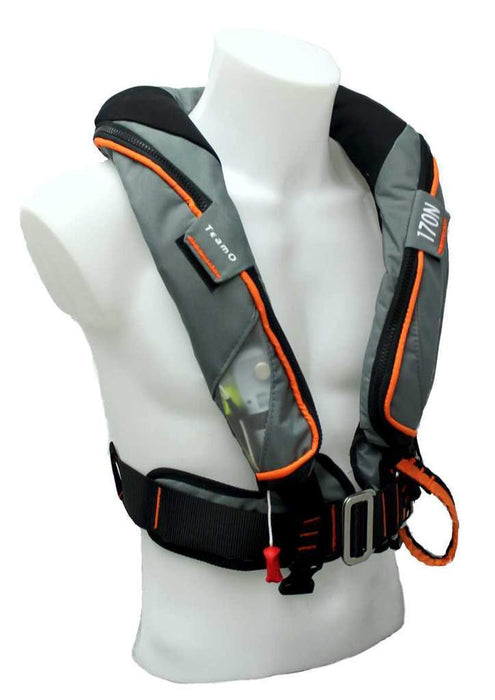 Team O Backtow 170N OFFSHORE Lifejacket Harness Sprayhood Light Auto Pro Grey